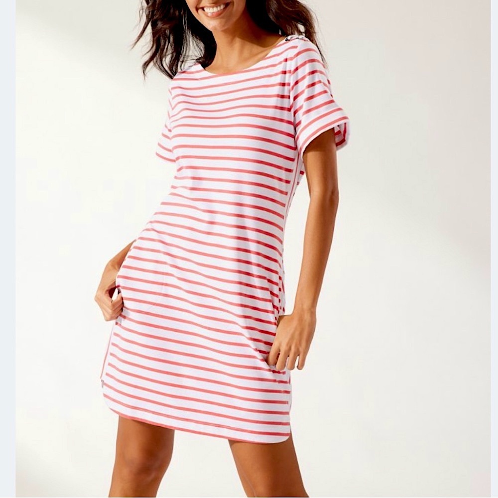 Tommy Bahama Jovanna Stripe Short Sleeve Dress